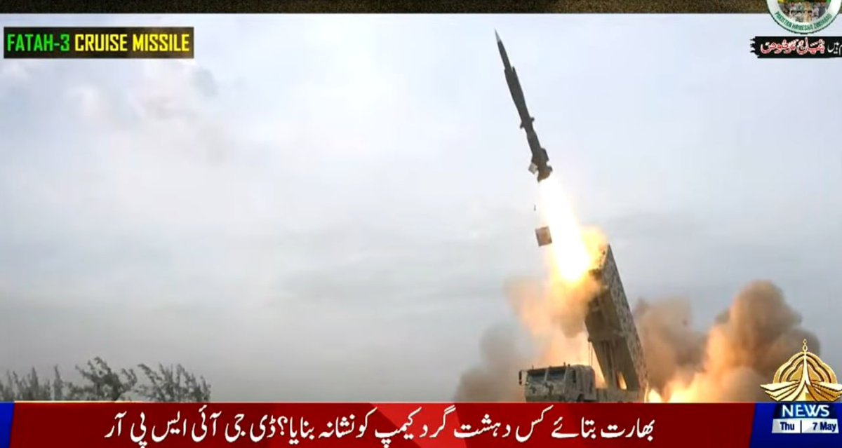 clashreport's tweet photo. Pakistan publicly unveiled the new Fatah-3 supersonic cruise missile today.

It's been identified as a localized derivative of China's HD-1 missile by Guangdong Hongda.

 The road-mobile, twin-canister TEL system reportedly hits Mach 3–4 with a 290–450 km range and a 240–400 kg warhead, designed for precision land-attack and anti-ship strikes via sea-skimming profiles. 

It expands Pakistan's Fatah family into the supersonic cruise niche and is widely seen as a direct regional counter to India's BrahMos.
