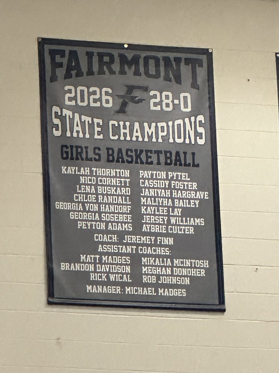 Coach_Finn's tweet photo. Congrats to these 3 seniors as they finished off their Signing Day in front of their peers!  It’s only fitting the Banner was raised!  #Champs 🙌🏀 https://t.co/5RpMUxbuMU