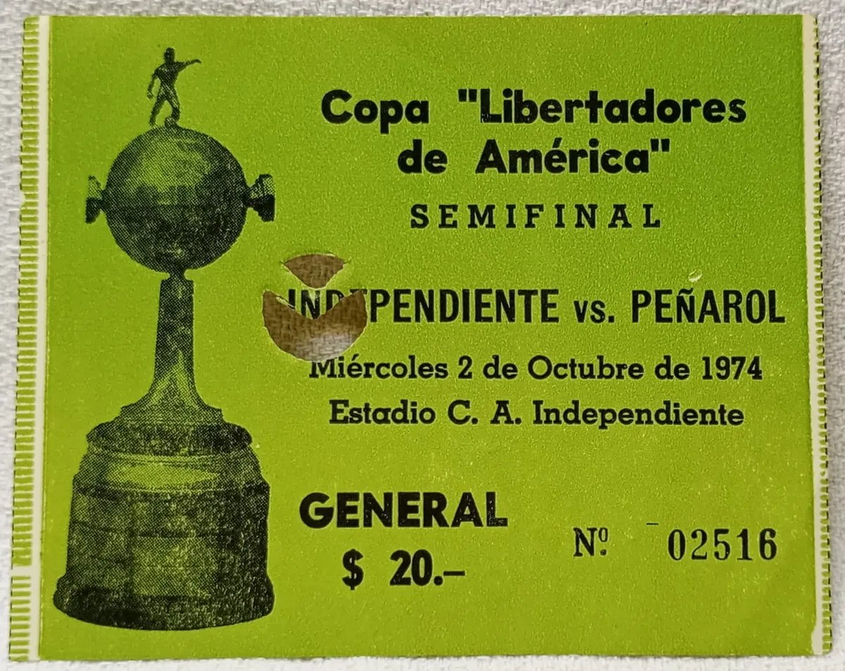 Entrada Independiente - Peñarol, Copa Libertadores 1974.