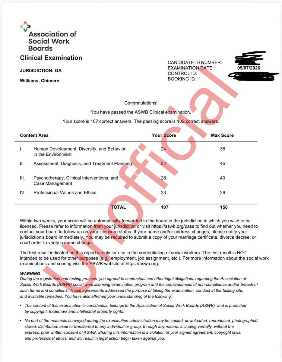 AsToldByMere's tweet photo. I’m officially a LICENSED CLINICAL SOCIAL WORKER 🥹🥳 https://t.co/6LDY081LEs