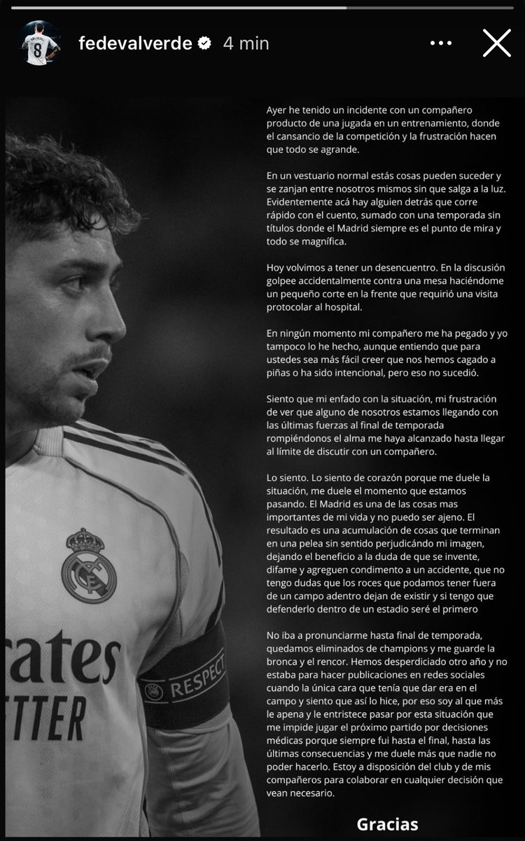 ¿Cómo que un pequeño golpe en la frente?

¿Pero no es un traumatismo en el cráneo?

¿Un pequeño corte en la frente son 14 días de baja?

¿No te estarás borrando para llegar fresco al Mundial?

FUERA DE MI EQUIPO.