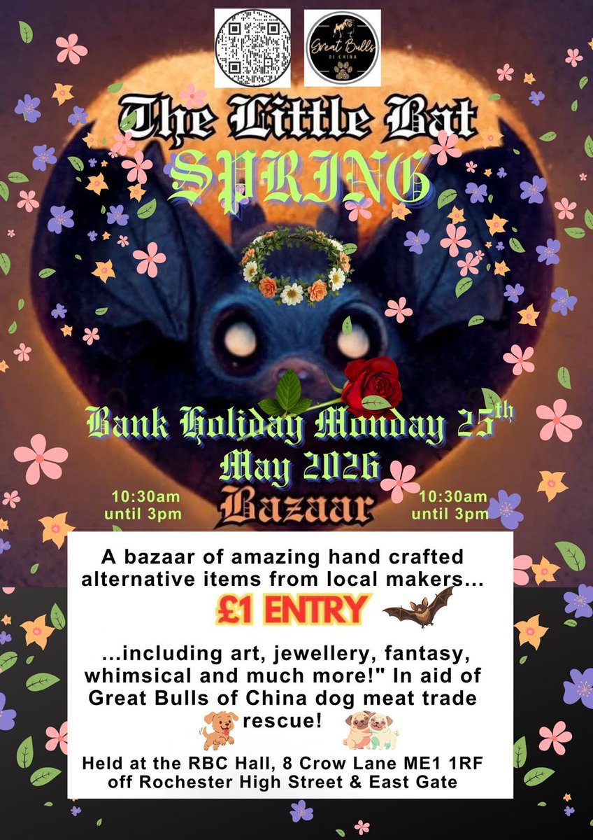 traceymcarvill's tweet photo. Thank you to everyone who came to see me in Chatham yesterday! One more market for May and then I get to lie down (haha!) - Little Bat Bazaar in Rochester on Bank Holiday Monday! Note the change of venue!
#localauthor #supportindieauthors #market #LittleBatBazaar #rochester https://t.co/5GvieeMJ4n