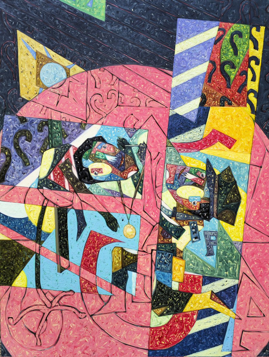 OnayAkbas's tweet photo. 2003 - " Madalya töreni/ Cérémonie de remise de médaille " - Peinture à l'huile sur toile-Tuval üzerine yağlıboya ' 146x115cm - 2003 https://t.co/x9qTBrU33h