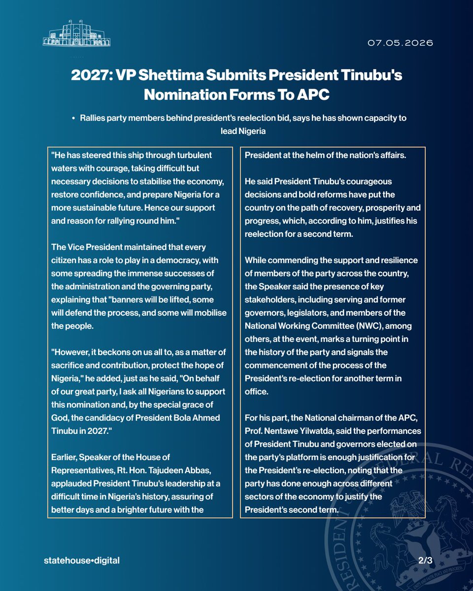 Presidency Nigeria tweet media