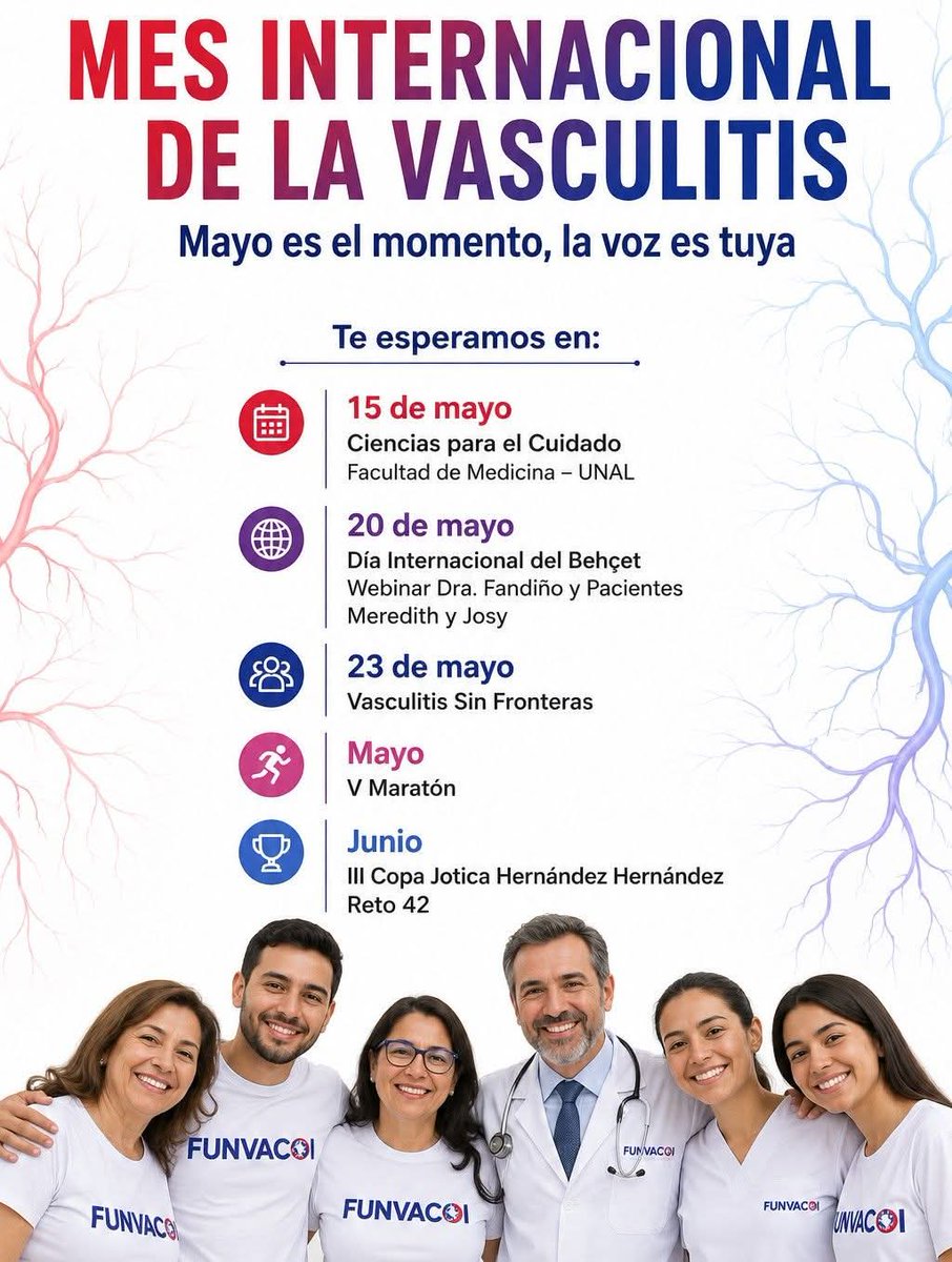FUNVACOI's tweet photo. Eɴ ᴇʟ MES INTERNACIONAL DE LA VASCULITIS ᴀɢᴇɴᴅᴀᴛᴇ https://t.co/VFgYdkZKoH