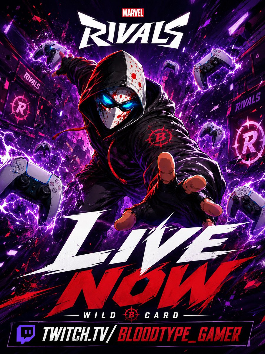 Bloodtype_Gamer's tweet photo. Wild Card mode!! Now live Streaming Marvel Rivals on https://t.co/SWFvOuswiL 

#Twitch #MarvelRivals https://t.co/YSHaAn2SXE