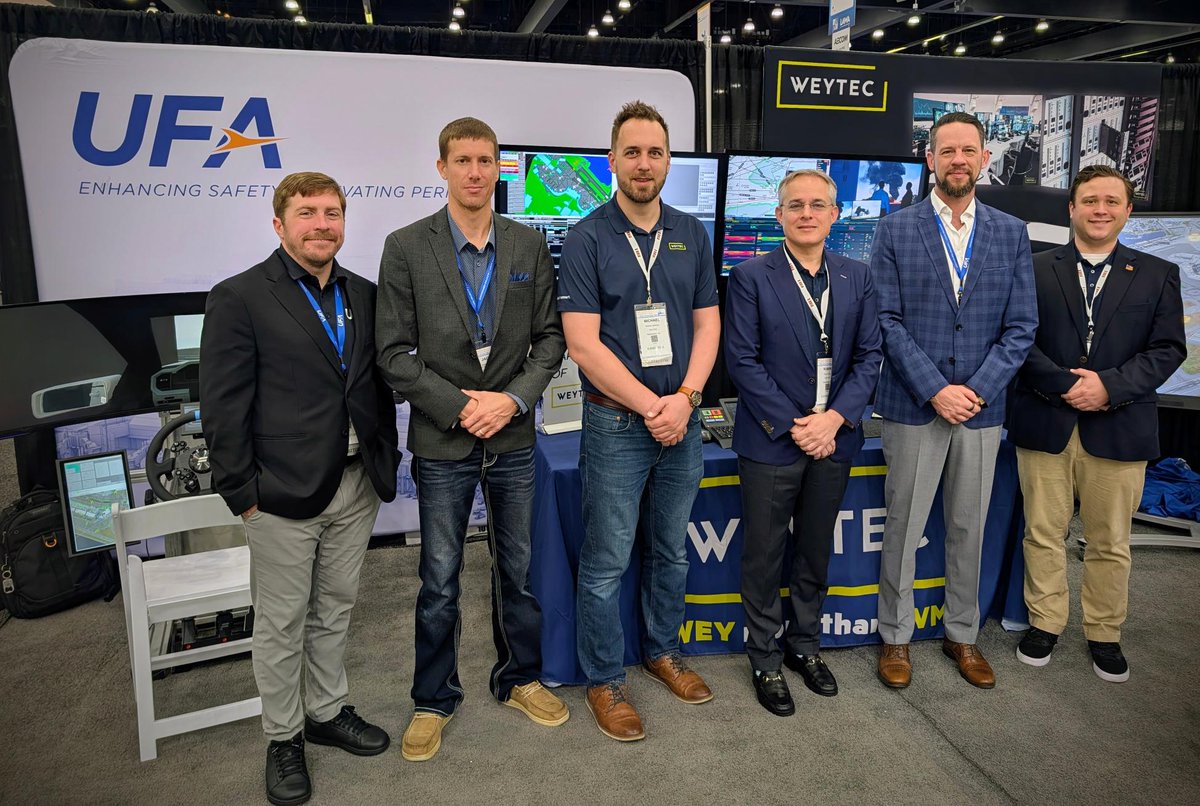 UFA_INC's tweet photo. Thank you to everyone who visited UFA at AAAE!

We enjoyed connecting with industry professionals and showcasing how simulation can support safer, more efficient airside operations.

Special thanks to WEYTEC for collaborating with us.

#UFAInc #AAAE #Aviation #Simulation https://t.co/0rQZCTirWi