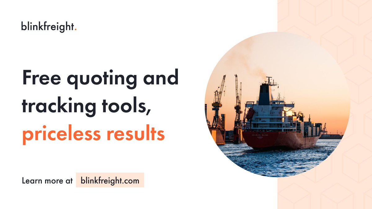 blinkfreight's tweet photo. Free quoting and tracking tools, priceless results

Visit us to learn more at: https://t.co/v5oh3IspVI

#FreightTech #Blinkfreight #Logistics #SupplyChain https://t.co/XTRYqBA5bZ