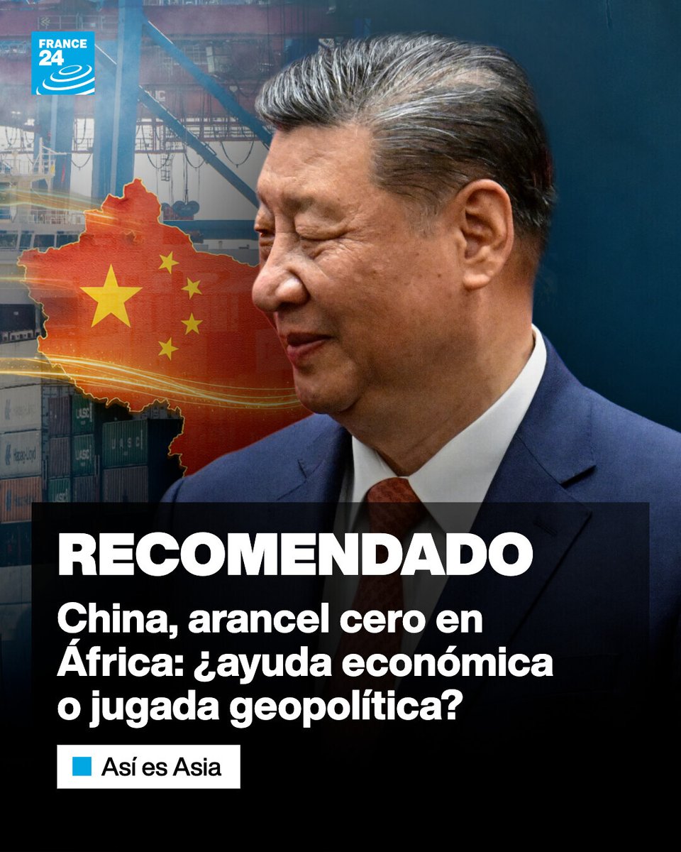 France24_es's tweet photo. 🇨🇳 #China anunció una política de arancel cero para 53 países africanos con los que mantiene relaciones diplomáticas, en una medida que busca reforzar el intercambio comercial y consolidar su influencia en el continente. La excepción es Eswatini, el único aliado africano de Taiwán, excluido del acuerdo ➡️ https://t.co/VUyf9PQUIu

#AsíEsAsiaF24 con Paula Jiménez Correa (@palejimenez)