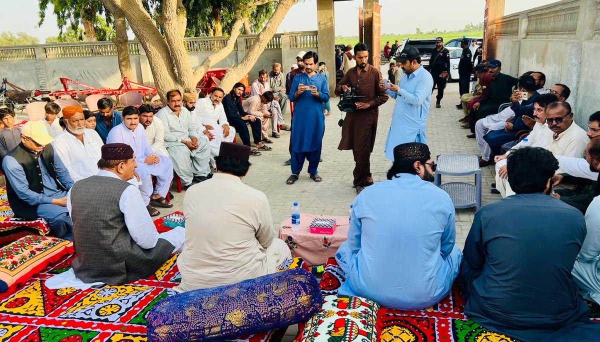 MIsmailRahoo's tweet photo. TM Khan, May 7, 2026: On the occasion marking Pakistan’s historic military victory against India, offered condolences and expressed sympathy with Mr. Muhammad Zour on the martyrdom of “Shaheed Tahir Abbas Zour” who was martyred in last year’s Indian attack in Ahmadpur Sharqia Tehsil of Bahawalpur.
Visited along with Syed Aijaz Shah Bukhari - MPA. Mr. Dharmu Bhawany - DC and others were also present on the occasion.