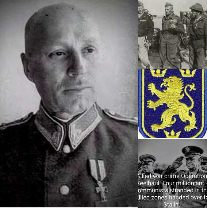 WalkwithPeterB's tweet photo. GENERAL PAVLO SHANDRUK. In the wild days of 1945, he negotiated to save 50,000 Ukrainian anti-Communist fighters inside the Allied territory from Stalin's clutches.
120,000 Ukrainians were serving in the Polish Army when Hitler and Stalin decided to invade Poland. On September 23, 1939, a Ukrainian in the Polish Army, Colonel Pavlo Shandruk, assumed command of the 19th Infantry Brigade and saved it from annihilation by breaking out of a Soviet encirclement. For his valor, he was awarded Poland's highest military honor Virtuti Militari by Polish General Wladyslaw Anders.
By 1942, in an agreement Stalin grudgingly made with the British and Poles-in-exile governments, "Anders Army" -- a collection of Soviet-held Polish-ethnic POWs and civilians partly remembered for its deadly journey to Allied forces in Iran -- went on to fight from North Africa to Italy.
However, in that complex history of WW2, most Polish and Ukrainian natives did their fighting in eastern Europe under many different formations.
As a Ukrainian nationalist and negotiator, Shandruk found himself in charge by 1945 of the newly formed Ukrainian National Army inside Allied-held Germany. That army gathered together about 50,000 Ukrainian soldiers who had fought against the Soviets -- all of whom Stalin wanted back to kill.
Shandruk called upon Anders, who remembered him, as well as Pope Pius XII and General Patton to obtain protected "consignees" status rather than POW in order to escape the Russians.
At that mad time, the Washington and London leaders were appeasing Stalin with forced "repatriation" -- Operation Keelhaul -- that handed over about 4 million anti-Communist men, women and children stranded in the Allied territory.
PHOTOS left to right: General Pavlo Shandruk, Polish General Wladyslaw Anders, Ukrainian Galician Division arm patch, Generals Eisenhower and Zhukov during Operation Keelhaul.