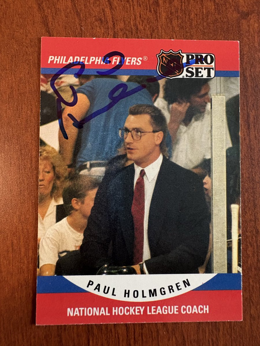 mjs80377's tweet photo. Thanks to @FlyersAlumni @NHLFlyers Coach &amp; Player Paul Holmgren for signing my card #HockeyCard #Autograph #TTM #TTMAutograph #TTMSuccess  #Collect #Hobby #ProSet #LetsGoFlyers #IgniteTheOrange https://t.co/7VnKtYFz4x
