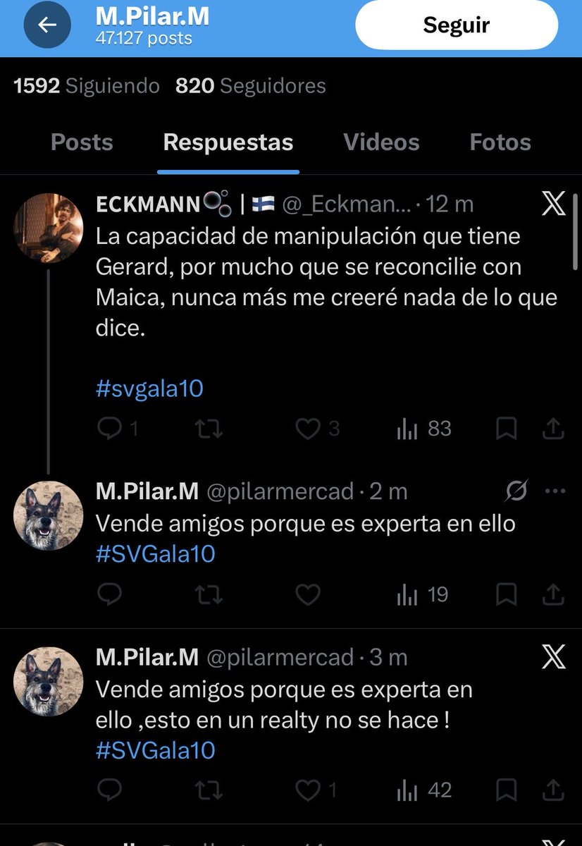 La obsesión de esta pu vieja decrépita, en ig continúa. Maica tiene unos haters que son para medicar, q pu obsesión #SVgala10