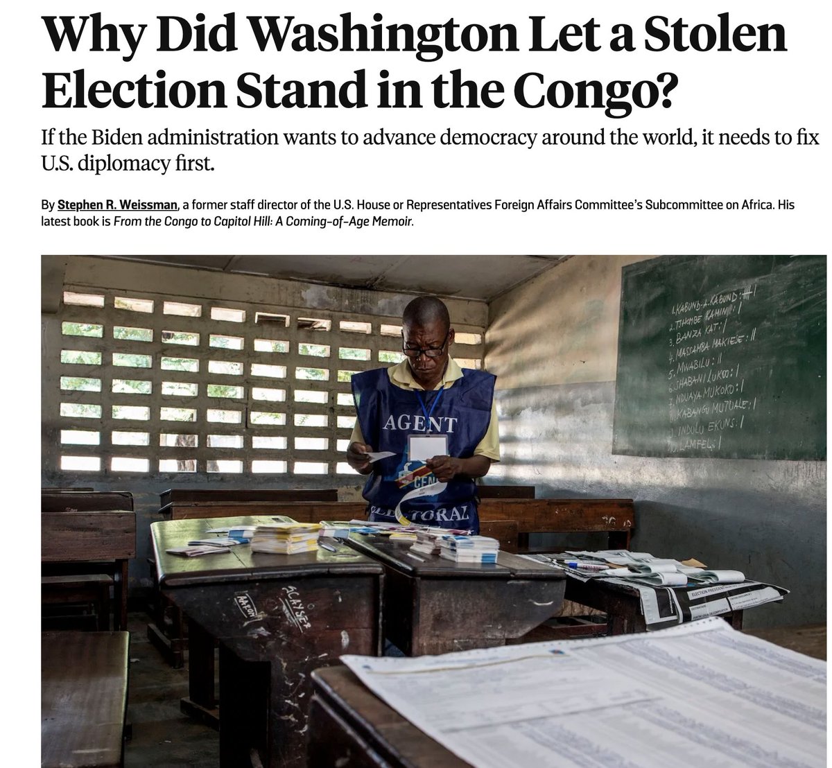 <a href="/TiborPNagyJr/">Tibor Nagy</a> #Washington turned a blind eye to a stolen election in the DRC and accepted #Tshisekedi as ruler, believing he could serve their interests. Today, the country is facing deep instability.

Ironically, they remain silent as the situation deteriorates  as he continues killing his