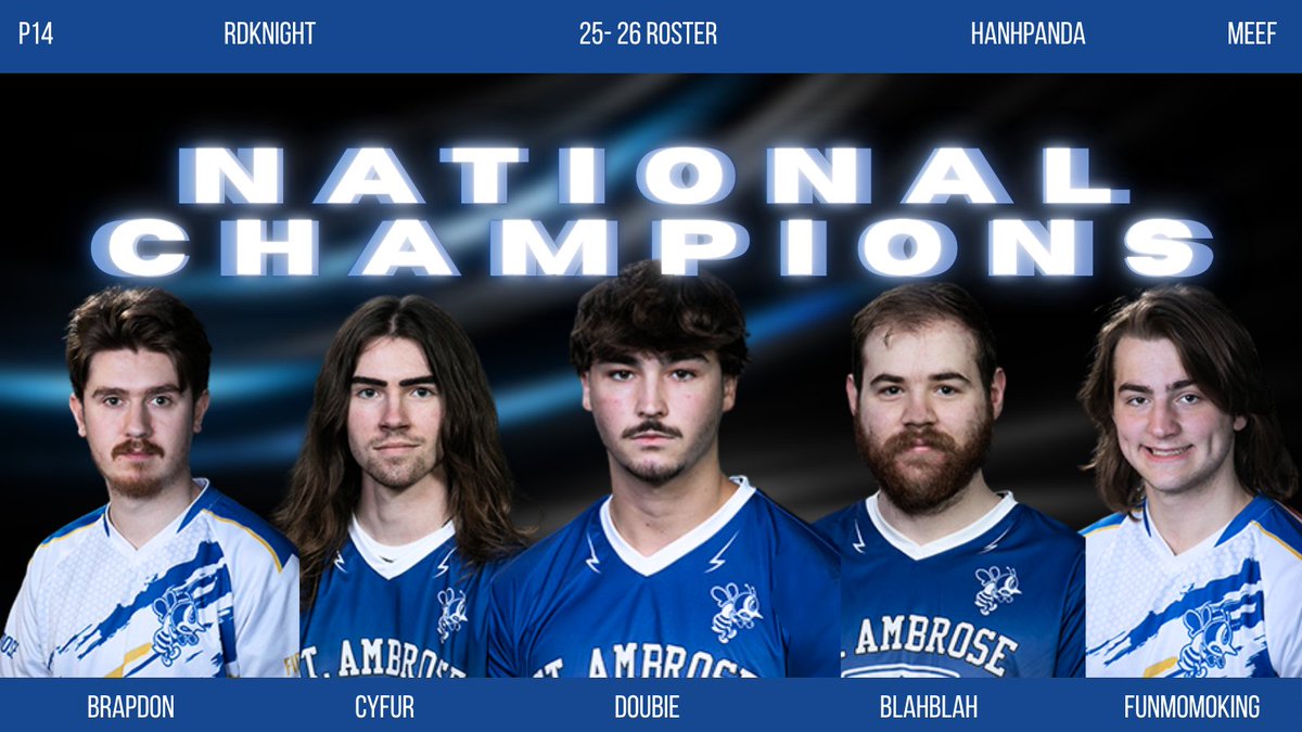 SAU_Esports's tweet photo. Here is Your 2025-2026 Fighting Bee Rainbow Six Siege National Championship Team! 
#StingersUp 🐝🎮 https://t.co/ef6NsdlvHS