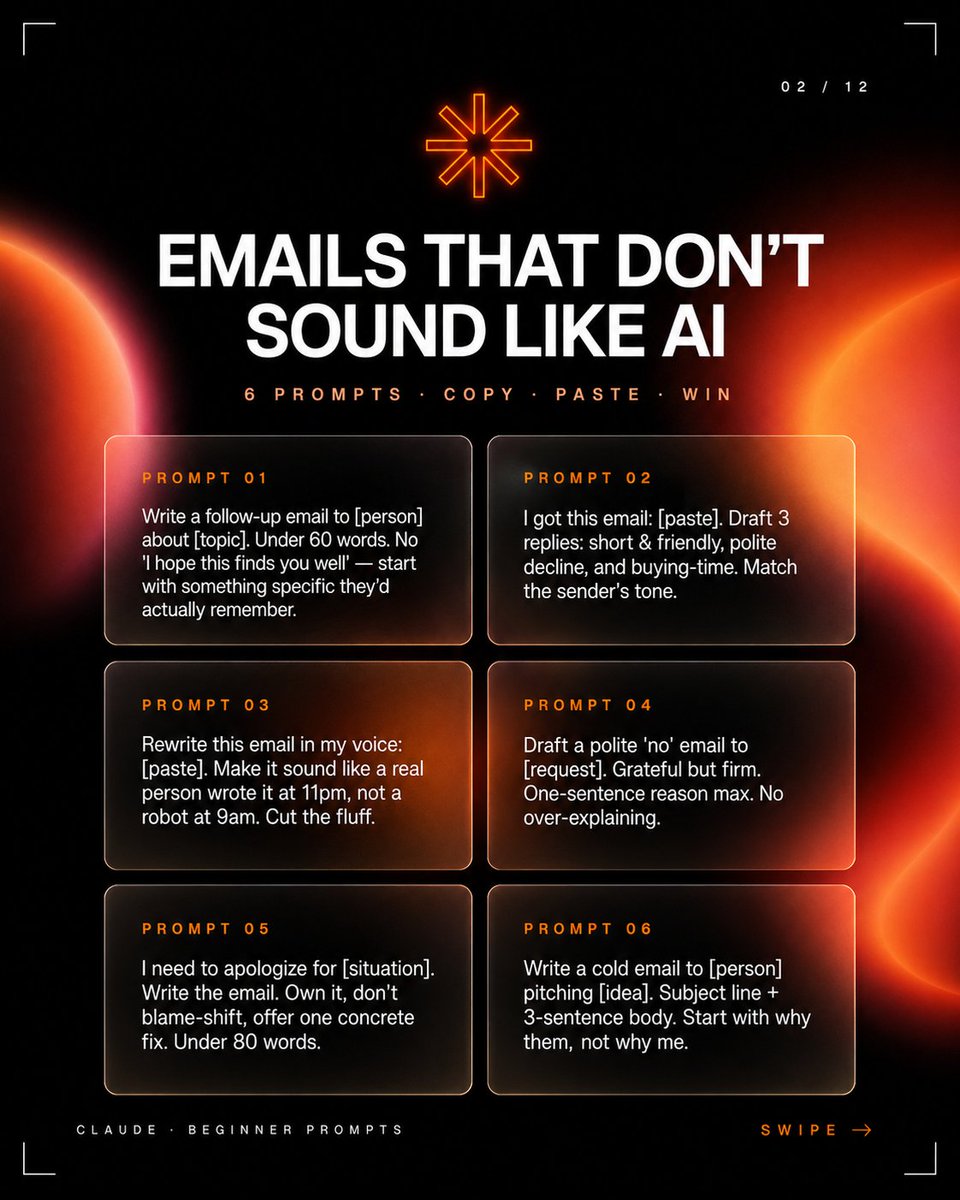 AI Email Prompts Carousel Slide