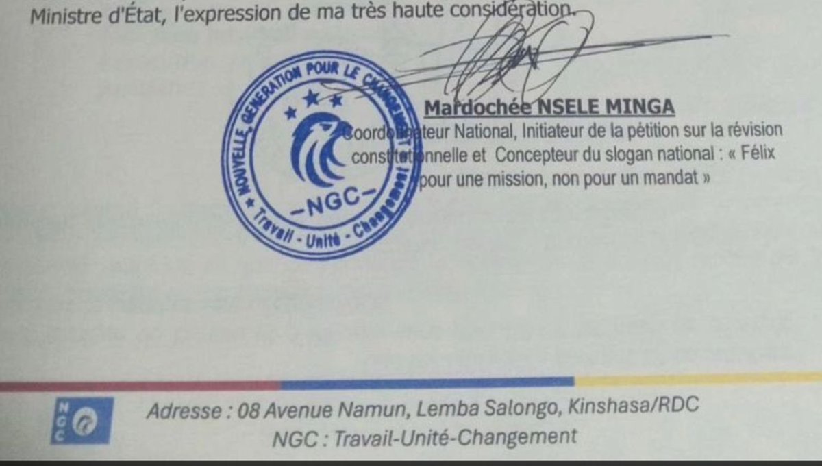FortuneMur's tweet photo. La bassesse de la Jeunesse congolaise. Entre Idiotie et bizarrerie. Je pleure pour cette jeunesse inconsciente. 
Que Dieu nous vienne en Aide, une telle description sur une lettre officielle 
@wembi_steve @chauffeur243 @Bibishe6 @KatangaCynthia https://t.co/vMS6RQhgJv