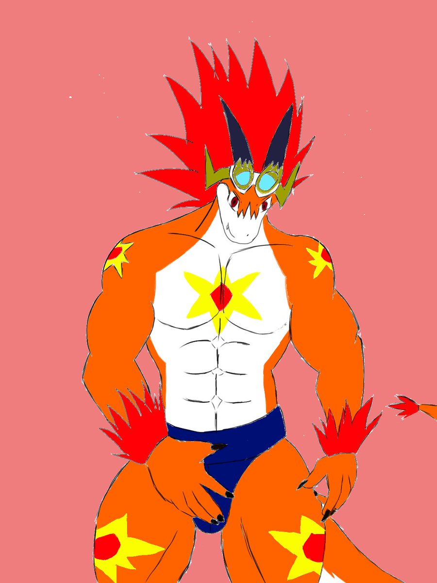 Miuma22's tweet photo. Especial fanart: Bal Dragon 
Mostrando su hermoso cuerpo desnudo con su tanga azul.
 #r34 #dragon #furry #fanart #buddyfight https://t.co/Tq9itd6dbs