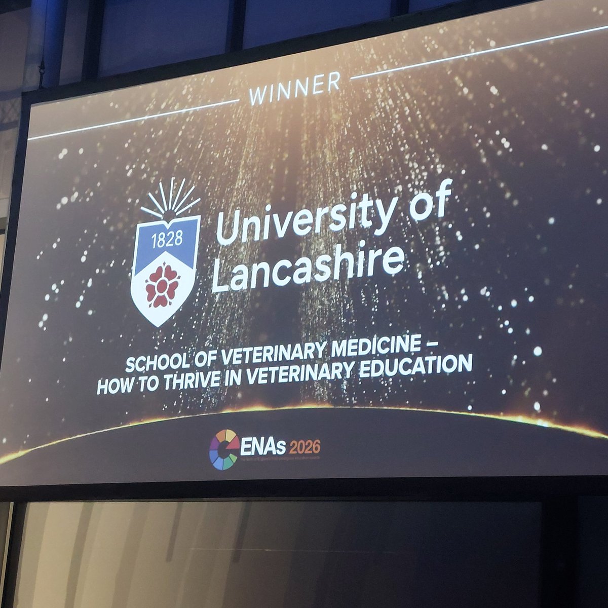 evolutionequine's tweet photo. Congratulations UCLAN Vet Med, a young organisation leading the way to the future of veterinary education👏👏👏 #ENA2026 #UniversityofCentralLancashire https://t.co/eV1goTU5Gn