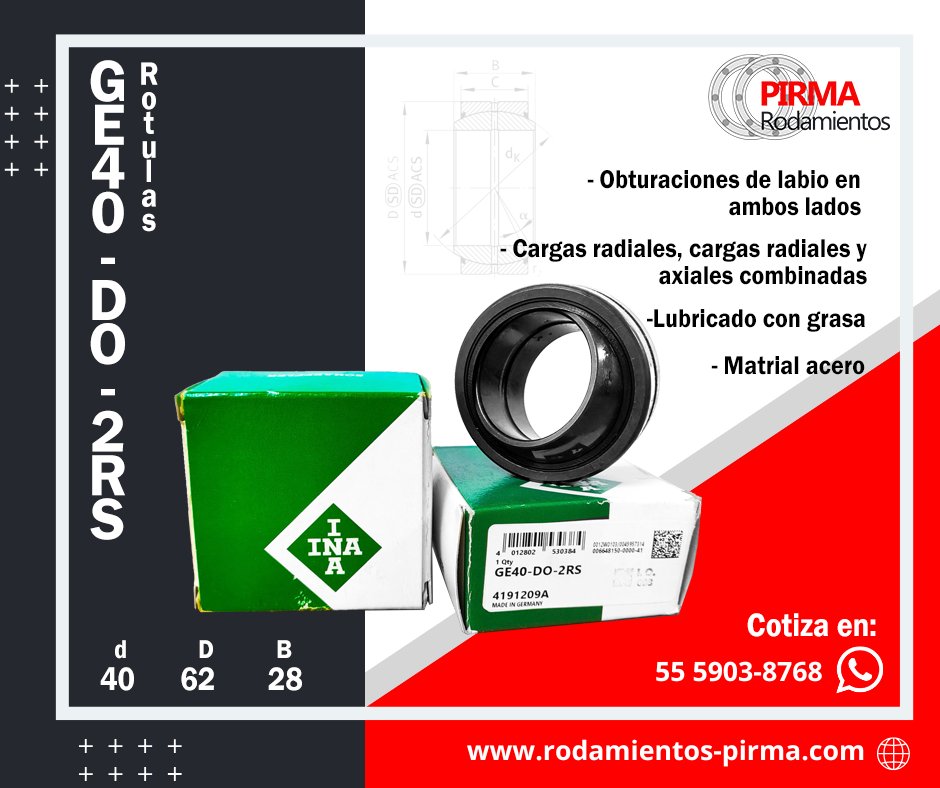 RodamientosP's tweet photo. 𝗥𝗼𝘁𝘂𝗹𝗮 𝗥𝗮𝗱𝗶𝗮𝗹 𝗚𝗘𝟰𝟬-𝗗𝗢-𝟮𝗥𝗦 y toda la línea de productos marca #INA

#RodamientosINA, #BalerosINA, #RotulasINA, #RotulaRadial, #RotulaRadialINA, #RotulasEsfericas, #RotulasEsfericasINA, #GE40 https://t.co/cio8iOsXof