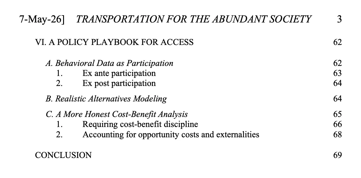 greg_shill's tweet photo. ✨ New draft up! ✨

Transportation for the Abundant Society, with Jonathan Levine (urban and transportation planning, U. Michigan)

Thanks to those who've offered feedback to date (so much, some we're still incorporating!)

To download free, see next tweet https://t.co/9iAr54YR4J