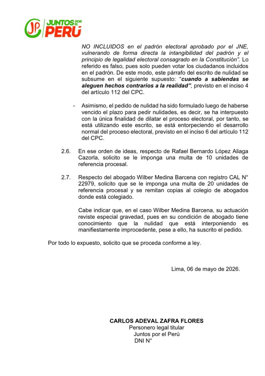 🇵🇪 Mega fraude electoral en Perú 
Se destapó todo.
Audio filtrado de la interna de JP corrobora que sin las Mesas 900K Roberto Sánchez quedaba en quinto lugar.
Bomba.