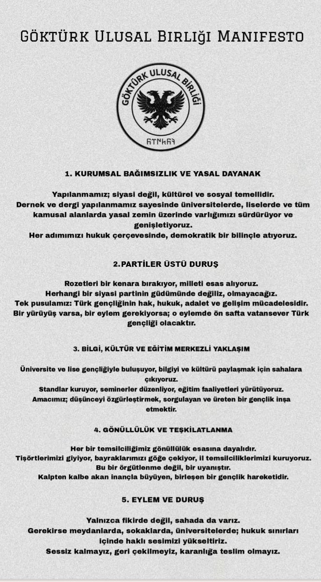Göktürk Ulusal Birliği tweet media