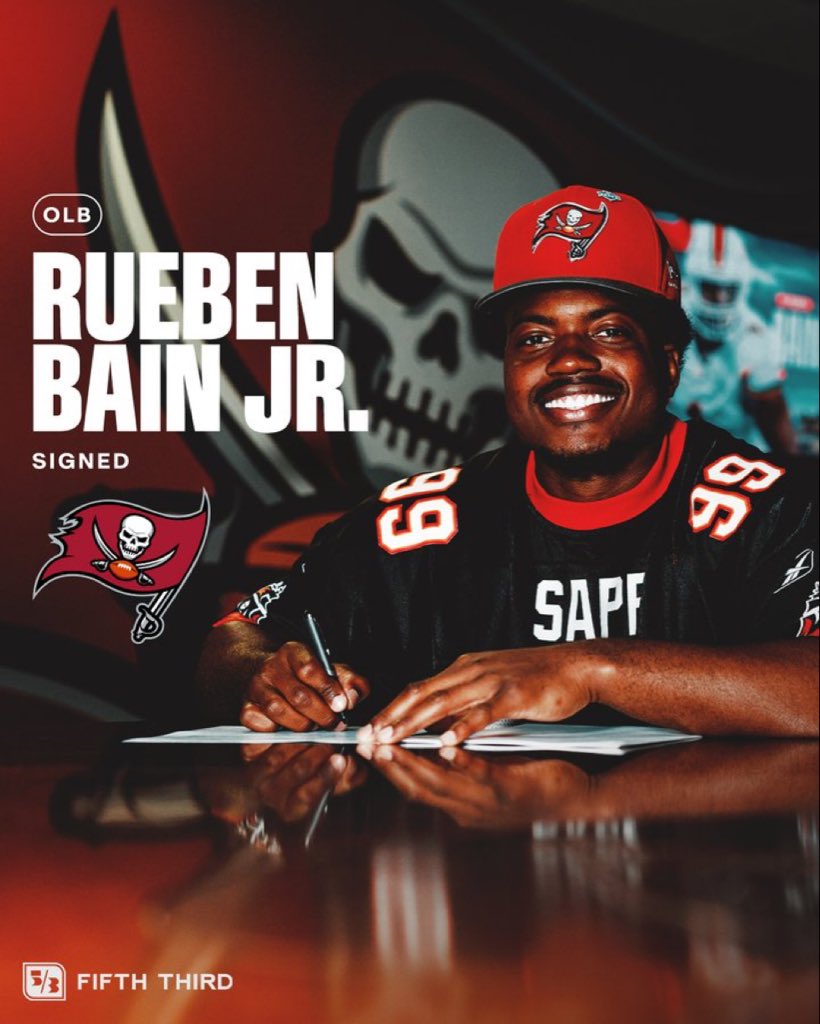 Buccaneers first-round pick Rueben Bain Jr. signed his four-year, fully-guaranteed rookie deal worth about $23.75 million.