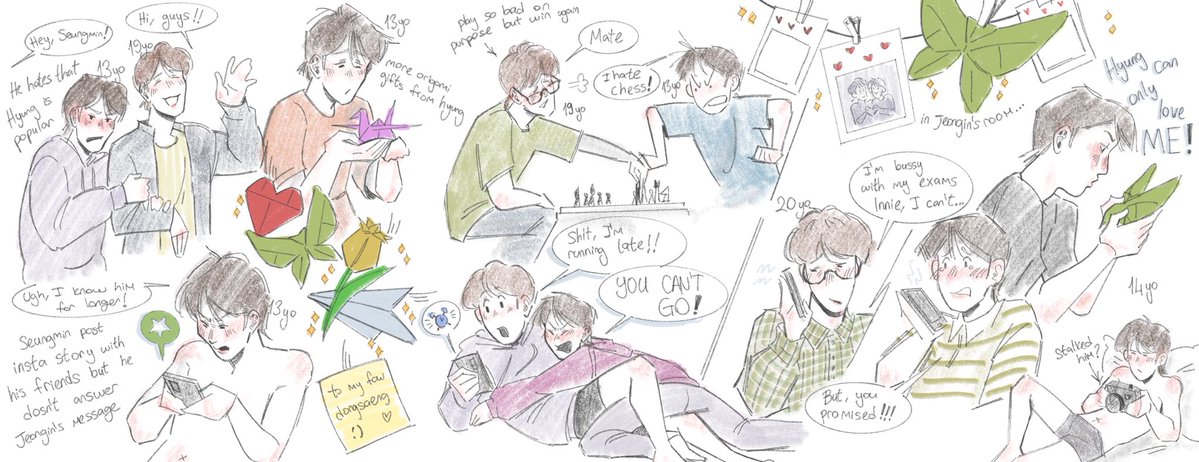 Hyung is mine 3/5 ✨🐶🦊✨ ⚠️!!age gap!!⚠️ seungyang 
That green origami butterfly was spontaneous 😭