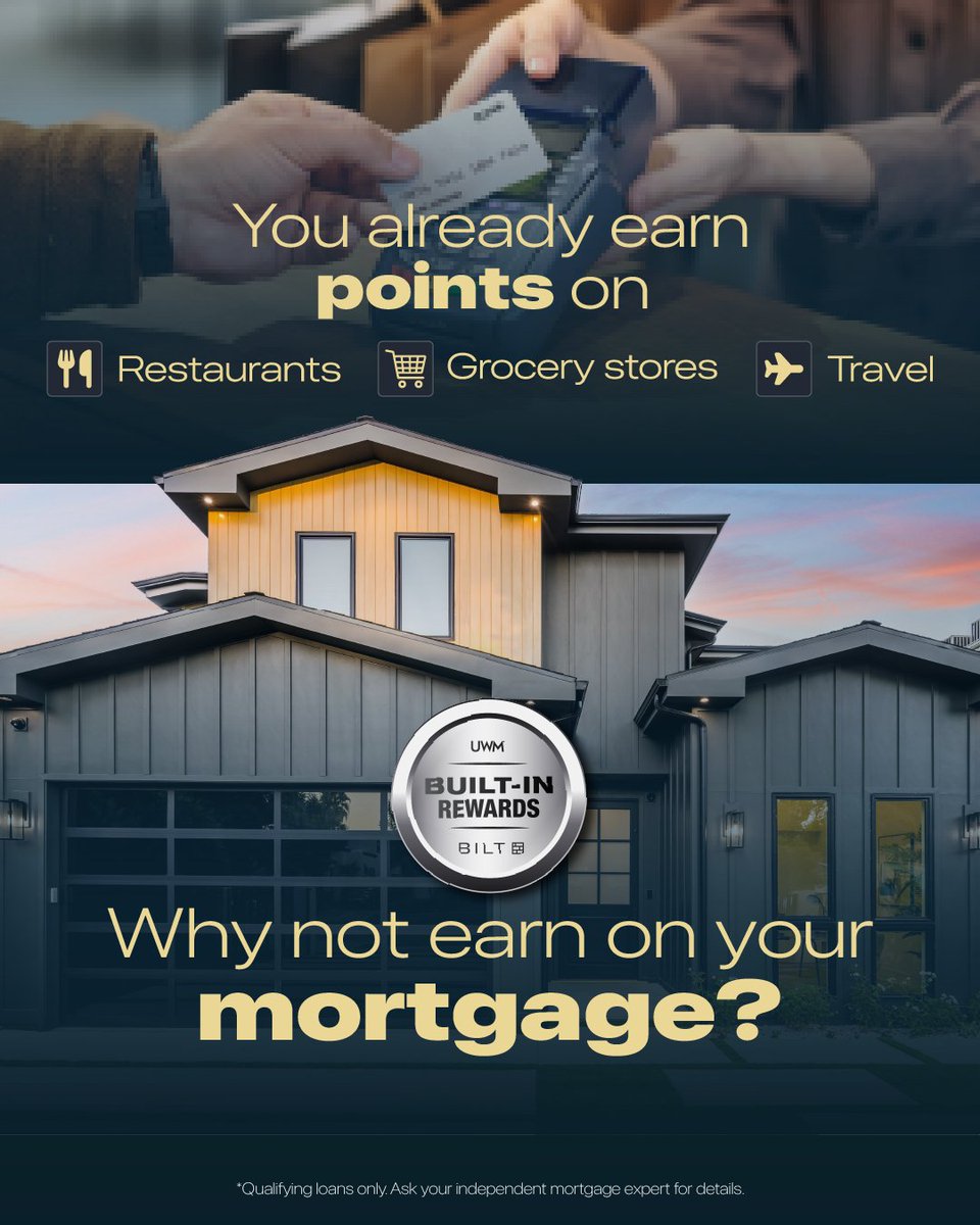 UnitedHomeFin's tweet photo. Earn points on your biggest monthly expense! Message me to see how you can get Built-In Rewards* on your next home purchase or refinance loan.
United Home Financial ⏐ Your Home, Our Priority https://t.co/tfv2WFq3Lo