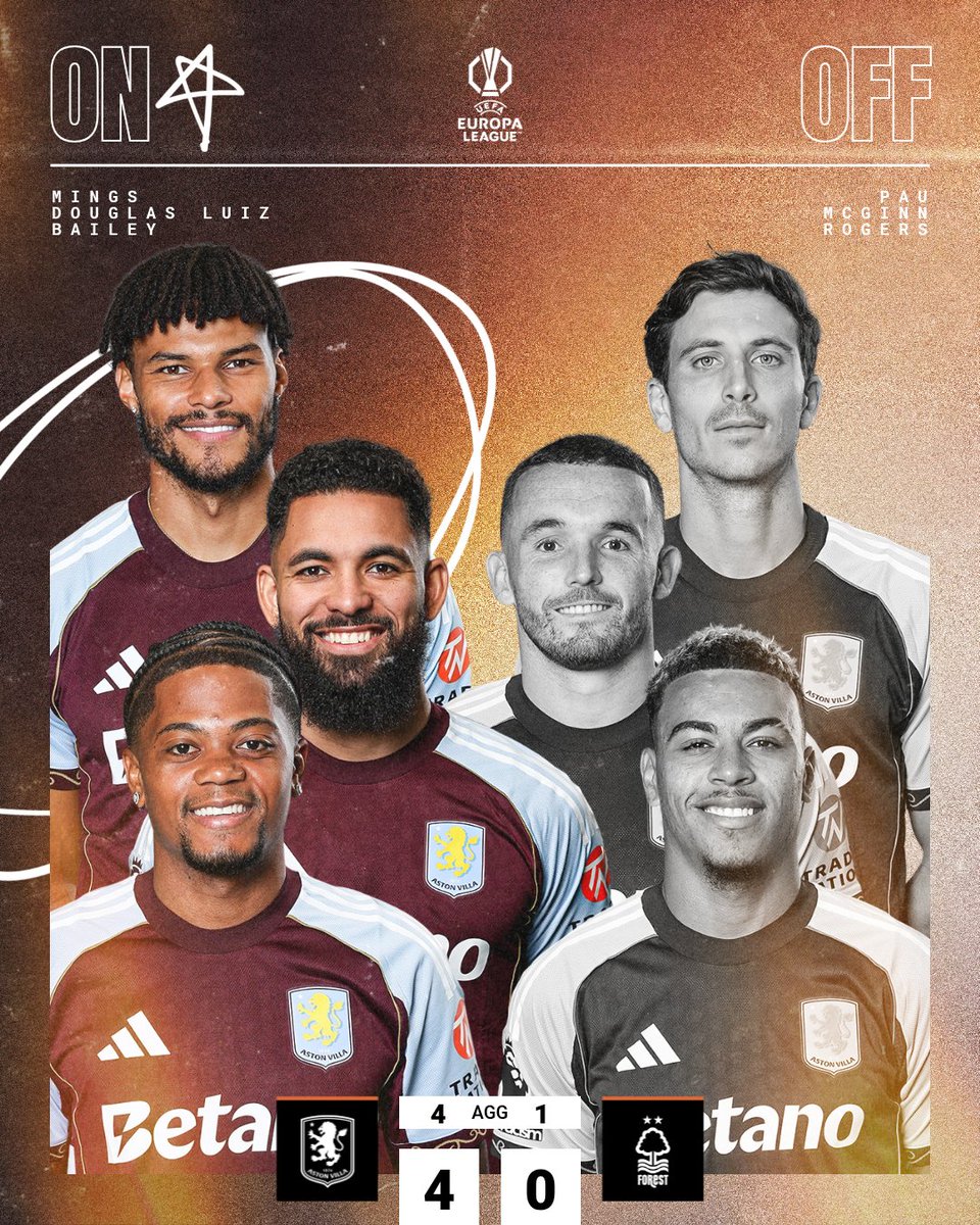 AVFCOfficial's tweet photo. Unbelievable shift, boys 👏

🟣 4-0 ⚪️ [4-1] || 90' #UEL https://t.co/28Rcz0YYFQ