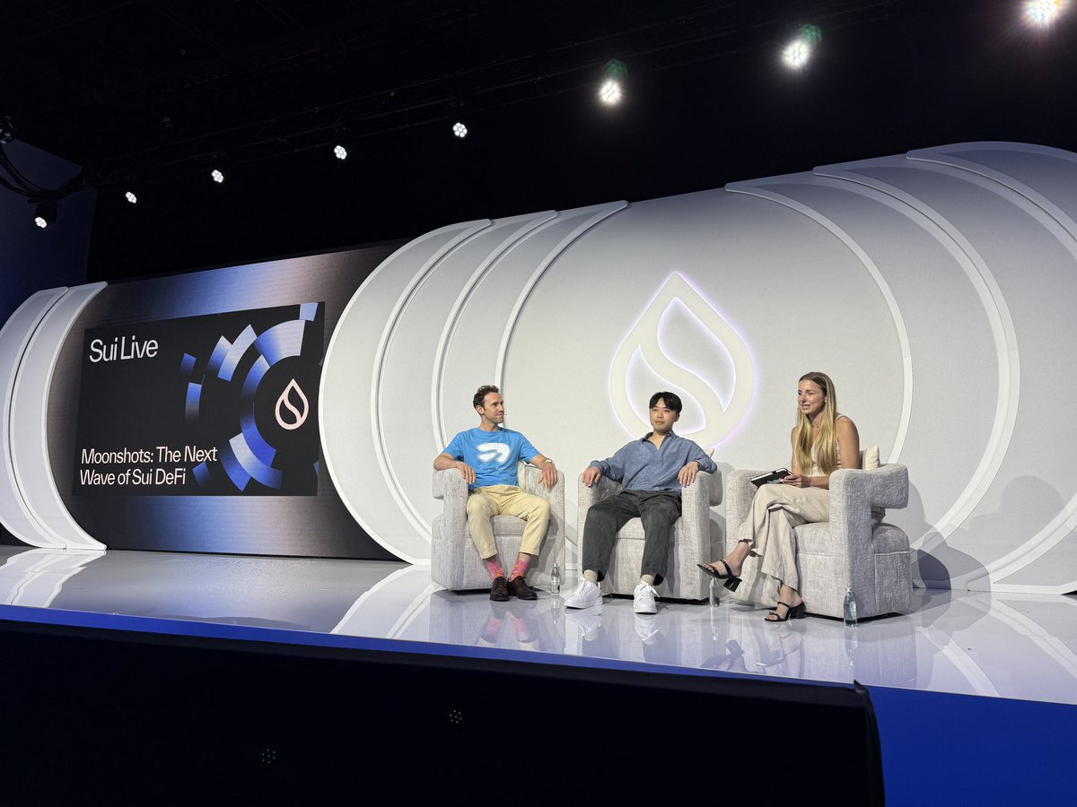 Chrisrevault's tweet photo. Had the chance to speak at Sui Live on the Moonshots panel : The Next Wave of Sui DeFi.

Shared the @CurrentSui vision alongside @damiendotsui from @WaterX_app. 

Thanks @jerimorgan &amp; @SuiNetwork for putting this together. Big things ahead 🌊 https://t.co/36RrRyCYnM