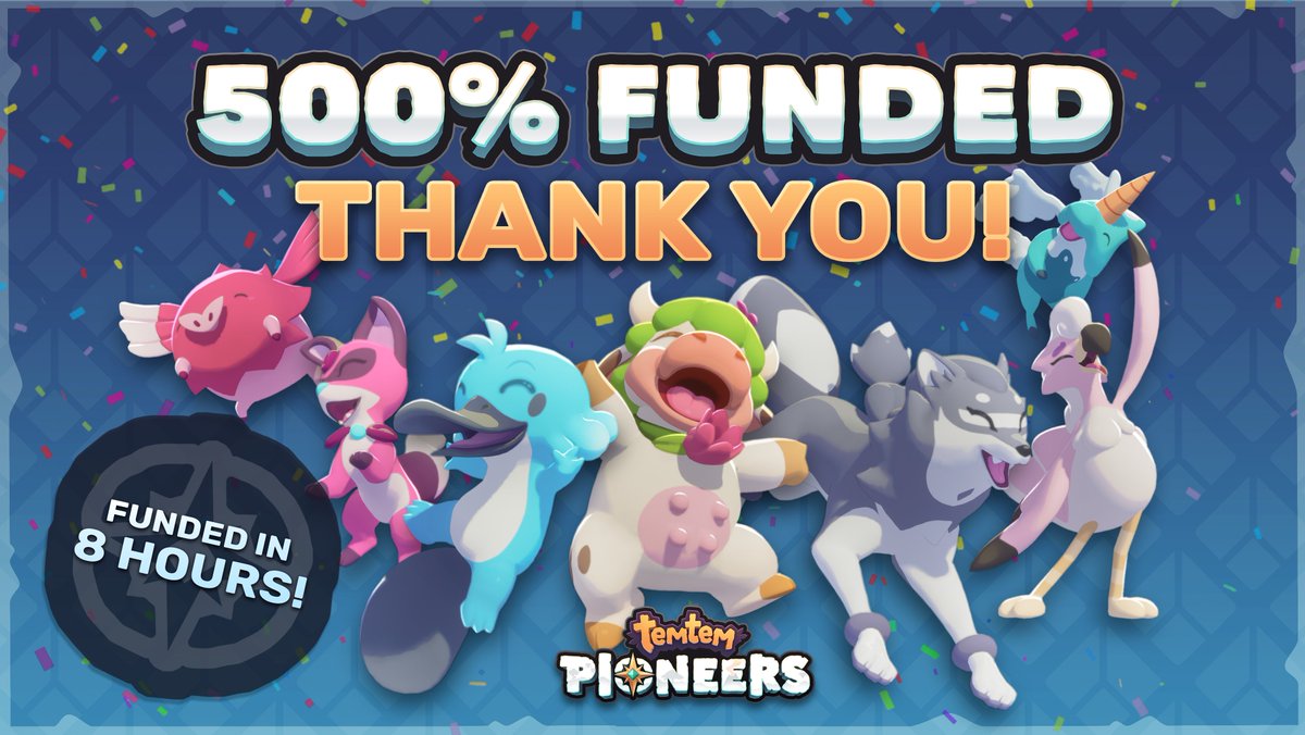 PlayTemtem's tweet photo. AND! With this milestone we've also hit 500% funded!

We'd like to kiss aaaall of your little foreheads. Thank you so much, Tamers! 🥰❤️🌟 https://t.co/2KfCQxbDfw
