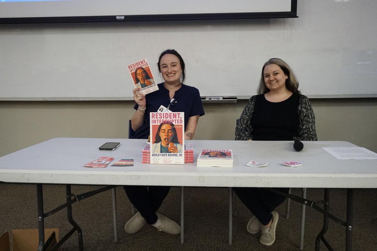 UFHSCL's tweet photo. May is Mental Health Awareness Month and we reflect on the author talk we hosted with Ashley Bourne for her book “Resident, Interrupted”. Her powerful story describes the challenges she faced after failing to match for residency. Thank you, Ashley and those in attendance! @uflib https://t.co/vl8891iN7f