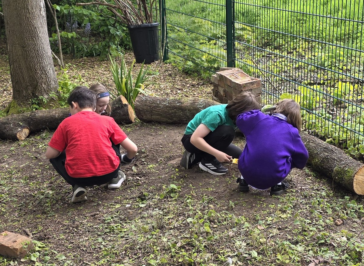 Class6Highpri's tweet photo. This afternoon, the Y6s accompanied @Class2Highpri to our school garden to help continue work on it. The children were watering plants, helping weed, bug-hunting and looking at our lovely reading area. #teamwork #leadbyexample #HighfieldsLife #Highfieldsreading https://t.co/CnjLWDNvhw