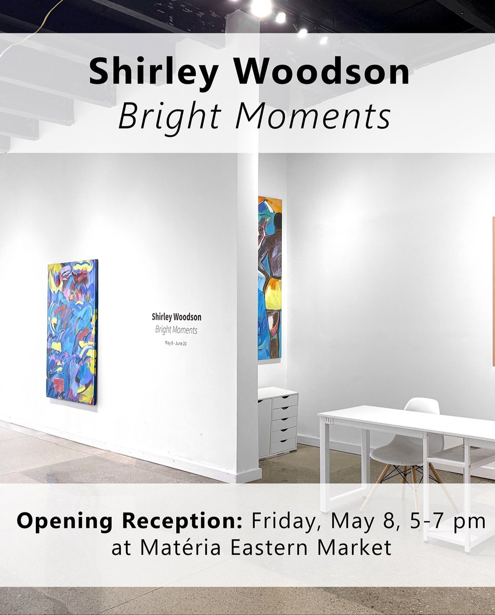 EasternMarket's tweet photo. Opening this Friday!

Shirley Woodson: Bright Moments

Exhibition opens from 5/8 through 6/20
Opening Reception: Fri, 5/8, 5-7 pm

Matéria Gallery exhibition space is located at 1343 E. Fisher Freeway.

Credit: photographed by Patrick Barber. Courtesy of Kresge Arts in Detroit https://t.co/xO4yunsUhn