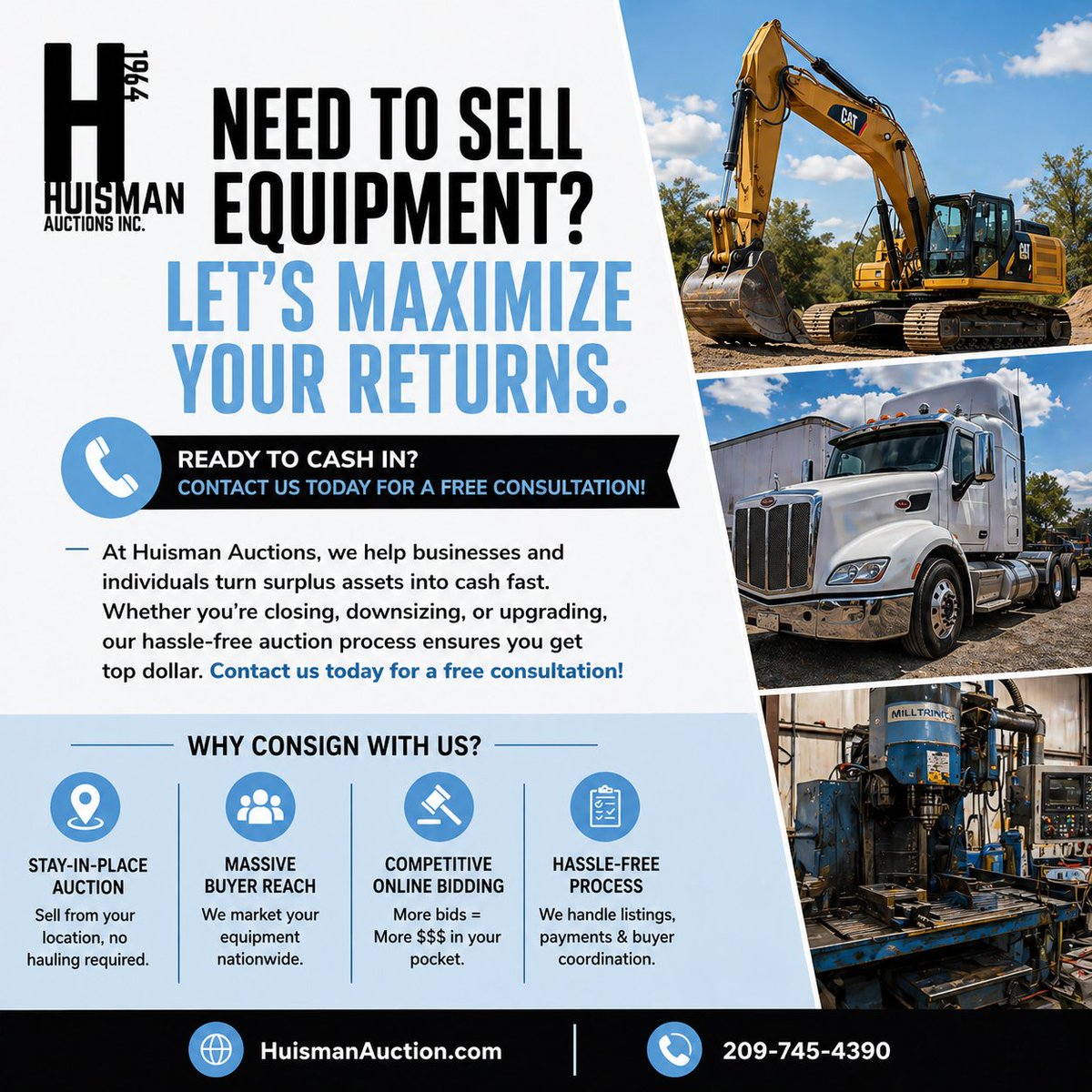 huismanauction's tweet photo. Need to sell equipment? Let’s maximize your returns.

Sell from your location, reach nationwide buyers, and let competitive bidding work for you.

📞 Free consultation: 209-745-4390
🌐 https://t.co/CkNCepnS4U

#HuismanAuctions #AssetLiquidation #SellEquipment https://t.co/3GqgO92Npy