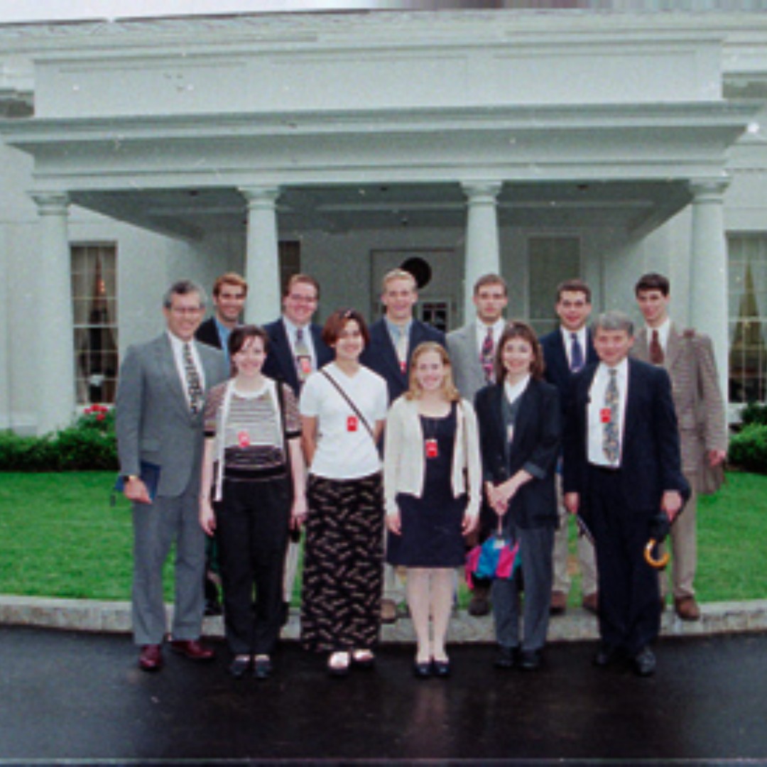 ULmCenter's tweet photo. #TBT 📷  This week in McConnell Center history, on May 4-8, 1998, sophomore McConnell Scholars, Dr. Paul Weber, Ms. Sherry Allen, and Dr. Landis Jones traveled to Washington D.C. for an enriching educational experience. 

#Mc35th #McConnellCenter #SenatorMcConnell https://t.co/KtlSb5r4bN