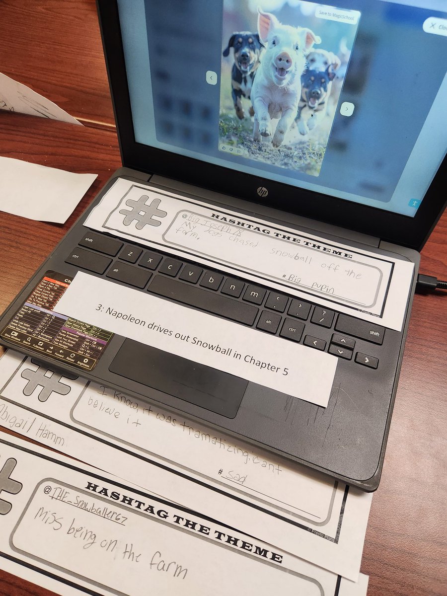 MrsCharlesECHS's tweet photo. More Magic School image generator. Eng. 1 students wrote Tweets and created accompanying photos their character would have posted during events in Animal Farm. @edtechwithlisa @KEDC1 @kedc_epic @KyWriteRight #RowanRising @KEDCGrants https://t.co/0R2V7y91iJ
