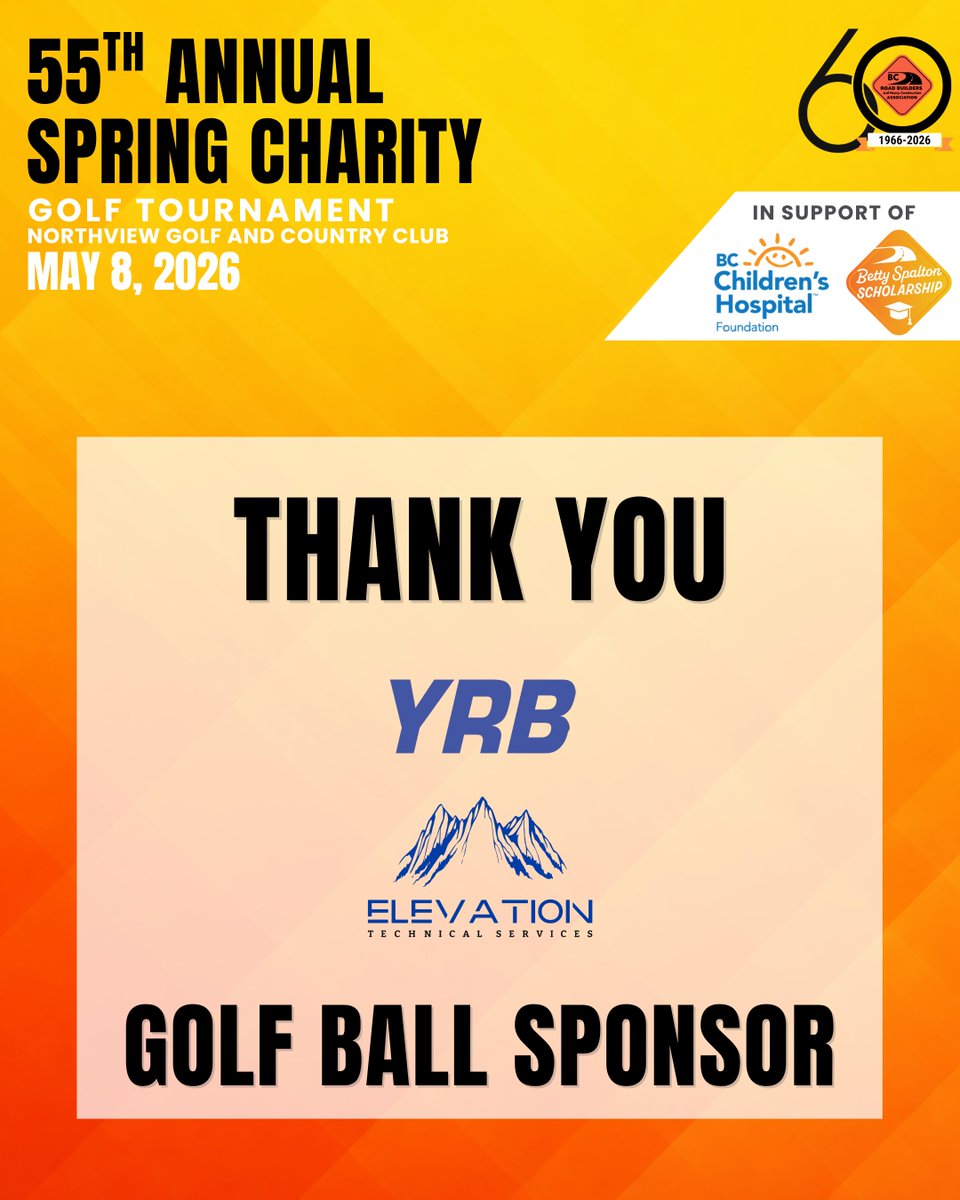 BCRoadBuilders's tweet photo. We’re grateful to our Golf Cart and Ball Sponsors for helping bring this year’s tournament to life.

Thank you to SMS Equipment, YRB, and Elevation for supporting the event and helping create a great day on the course! https://t.co/JzUSQc5FGx