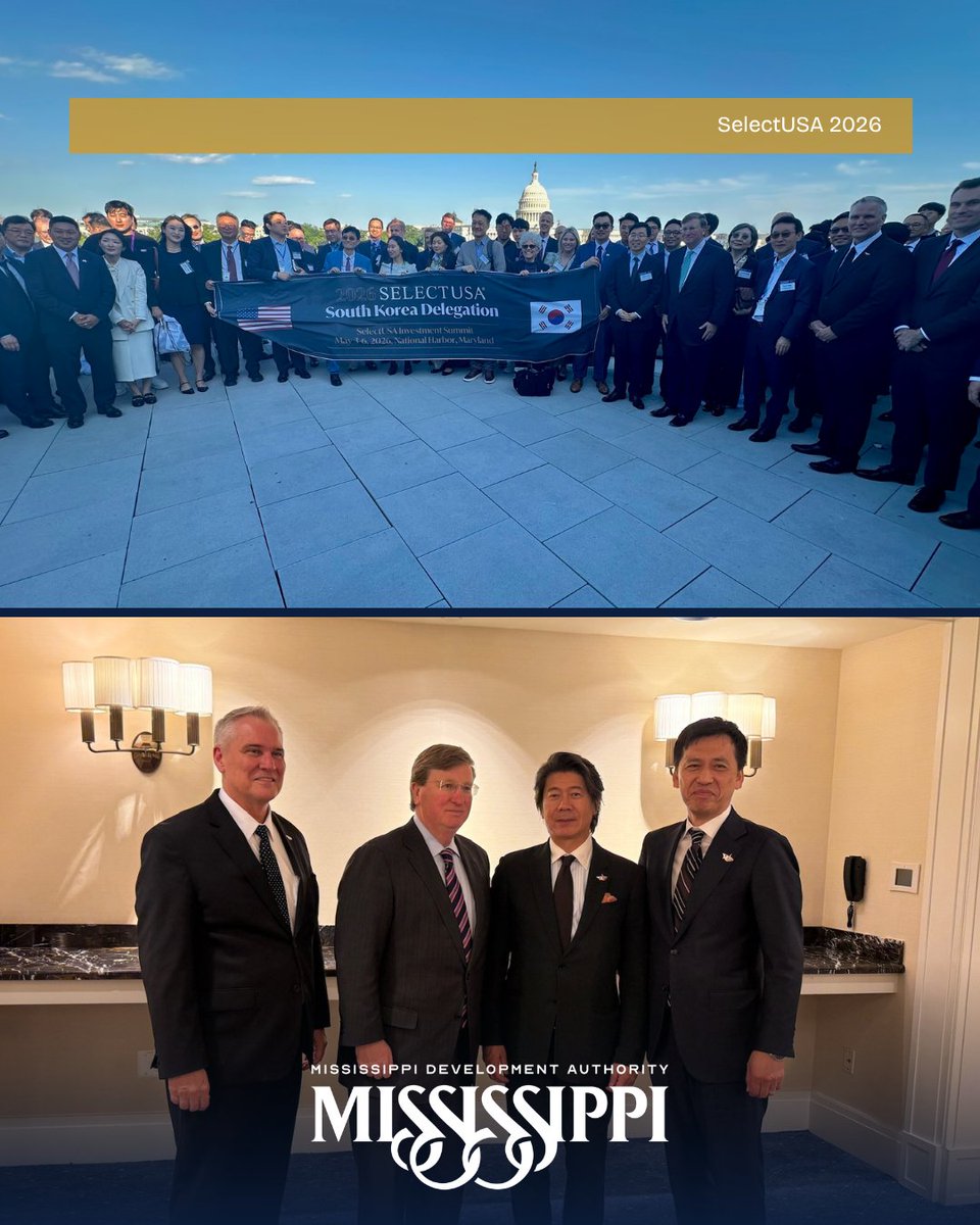 mdaworks's tweet photo. The world came together at SelectUSA. Mississippi showed up ready to compete.

From global investment conversations to new relationship building, the 2026 SelectUSA Investment Summit reinforced Mississippi’s position as a place where companies can move faster and grow with confidence.

Proud of the Mississippi team that continues working every day to position our state for long-term success.