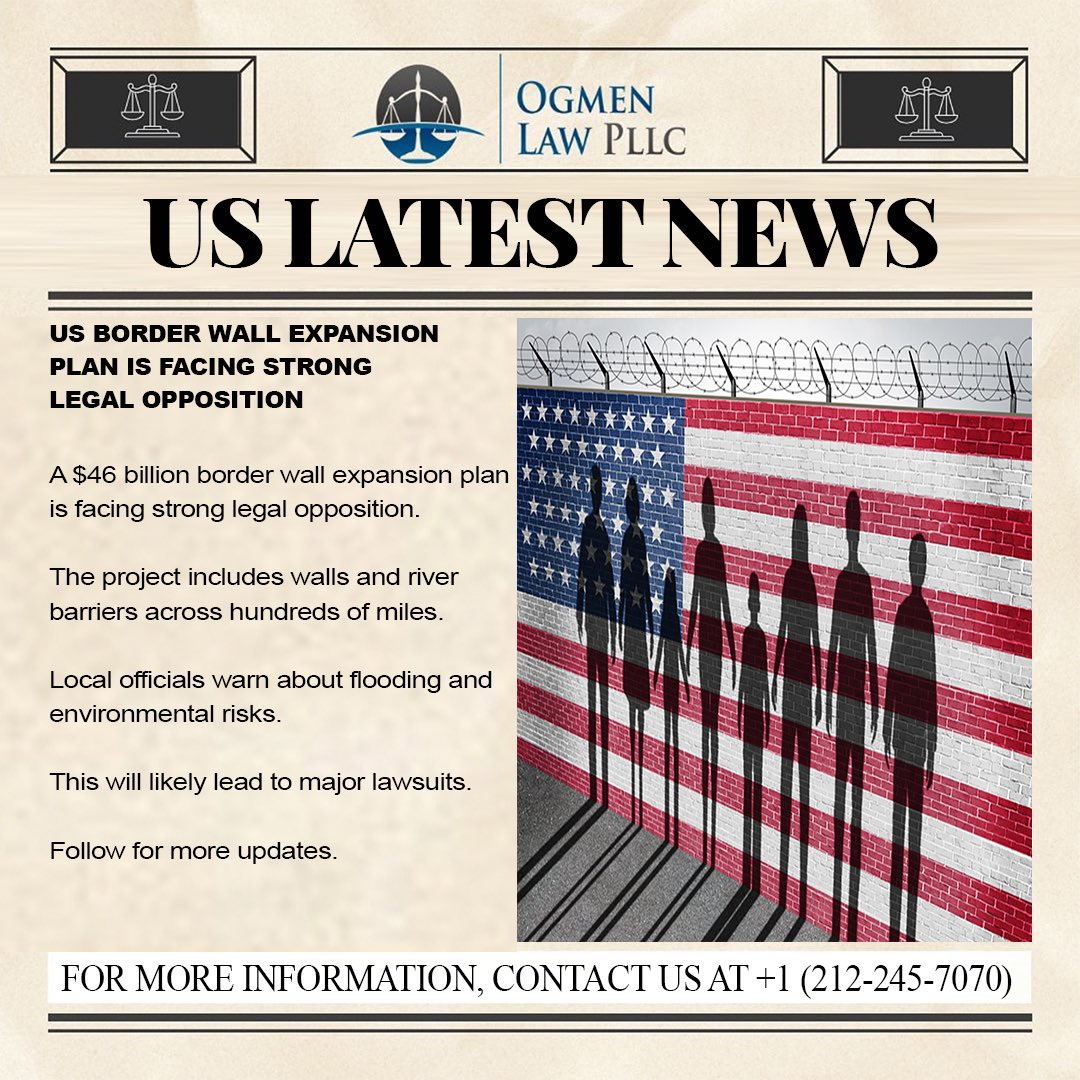 US BORDER WALL EXPANSION PLAN IS FACING STRONG LEGAL OPPOSITION

#america #usa #immigration #avukatayhanogmen #ogmenlaw