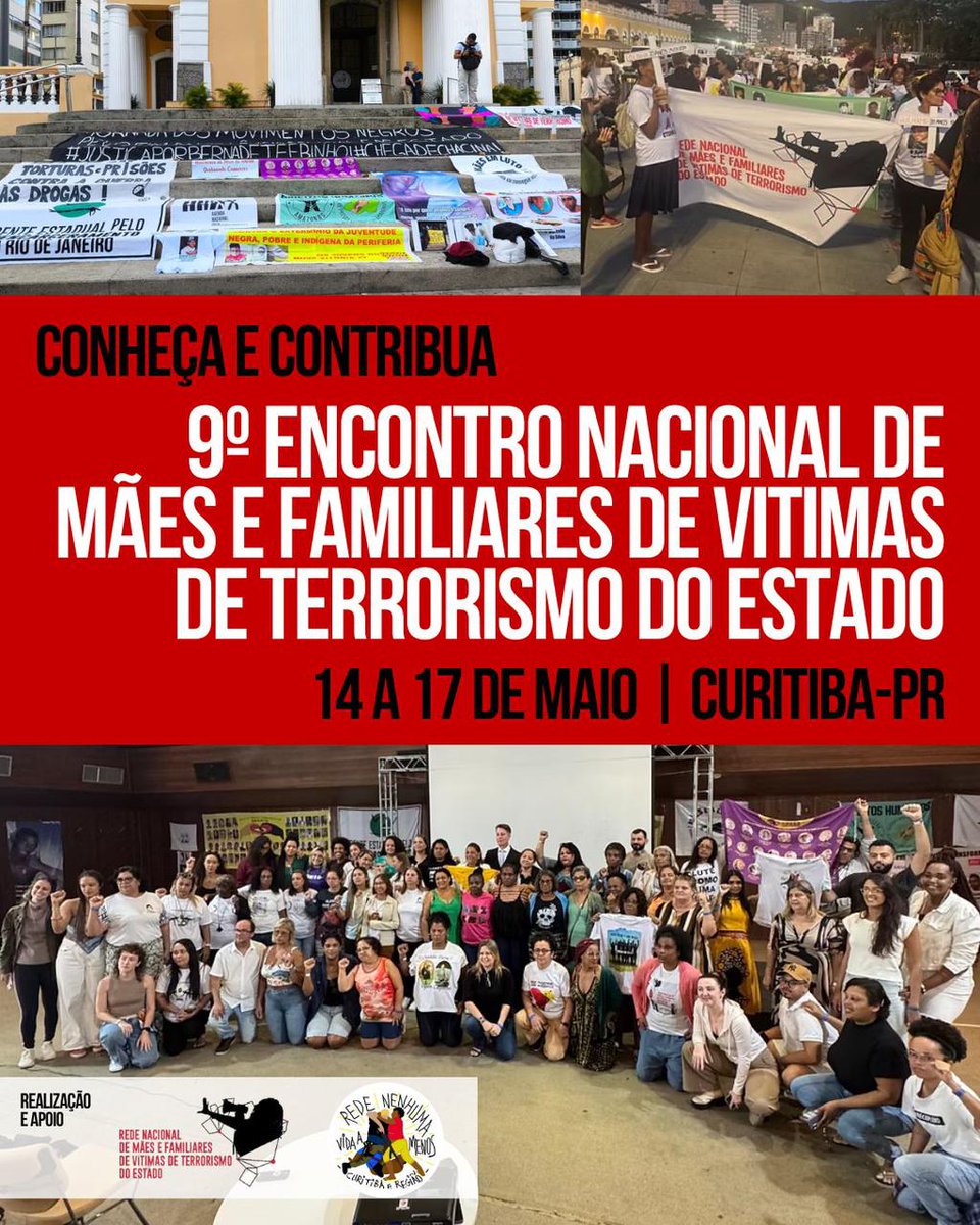 rede_contra's tweet photo. O 9º Encontro Nacional de Mães e Familiares de Vitimas de Terrorismo do Estado vai acontecer em Curitiba, Paraná, no mês de maio!

Mas você sabe o que é isso? 

Esse Encontro Nacional é um evento onde pessoas que perderam familiares executados pela polícia - principalmente mães https://t.co/WalUxCUNHF