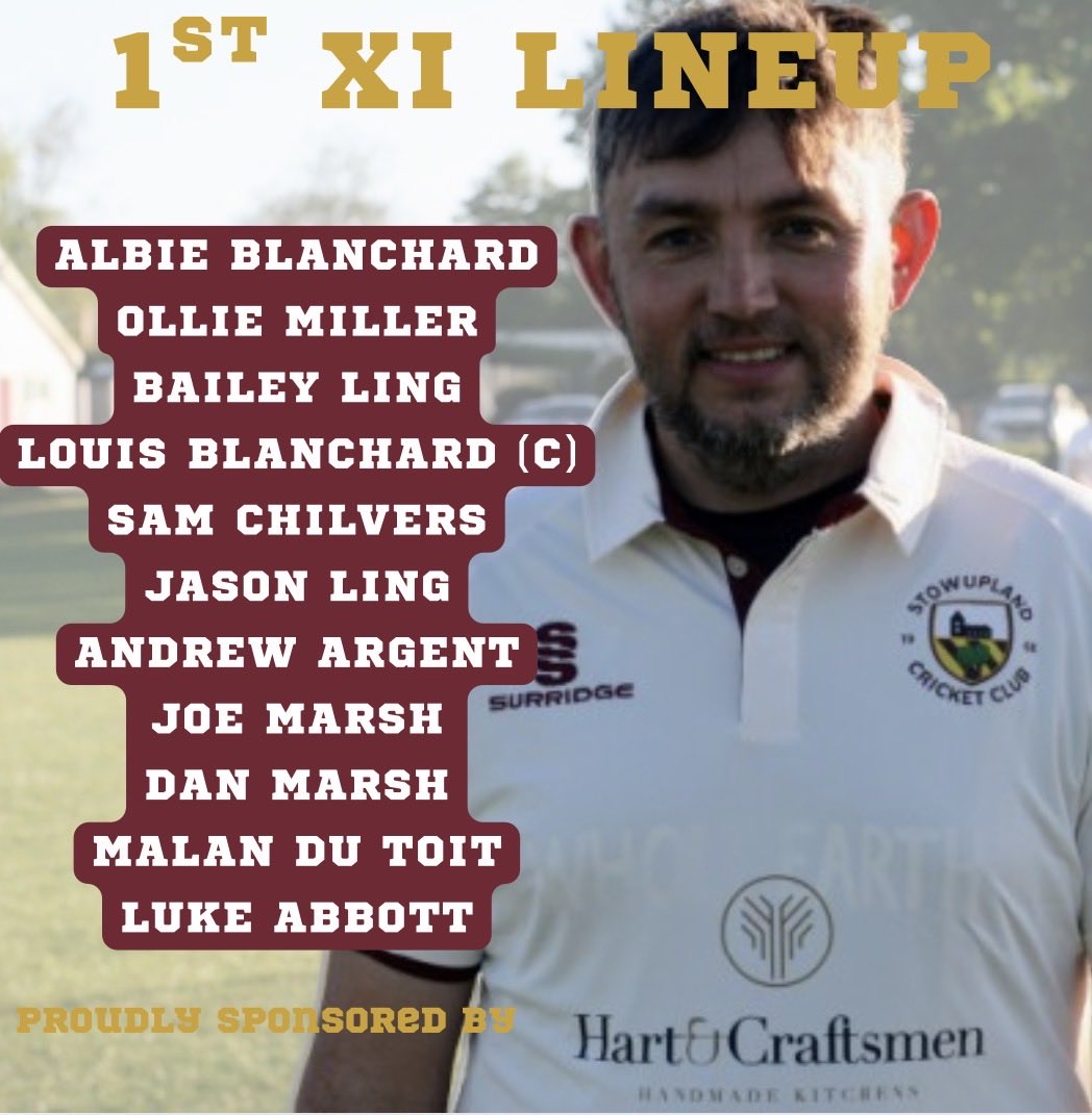 stowupcc's tweet photo. Our two sides for the weekend, the first team host Stowmarket while the second team travel to Bury. Good luck to Rob in his first game as second team captain! https://t.co/jSKnIiMOxD