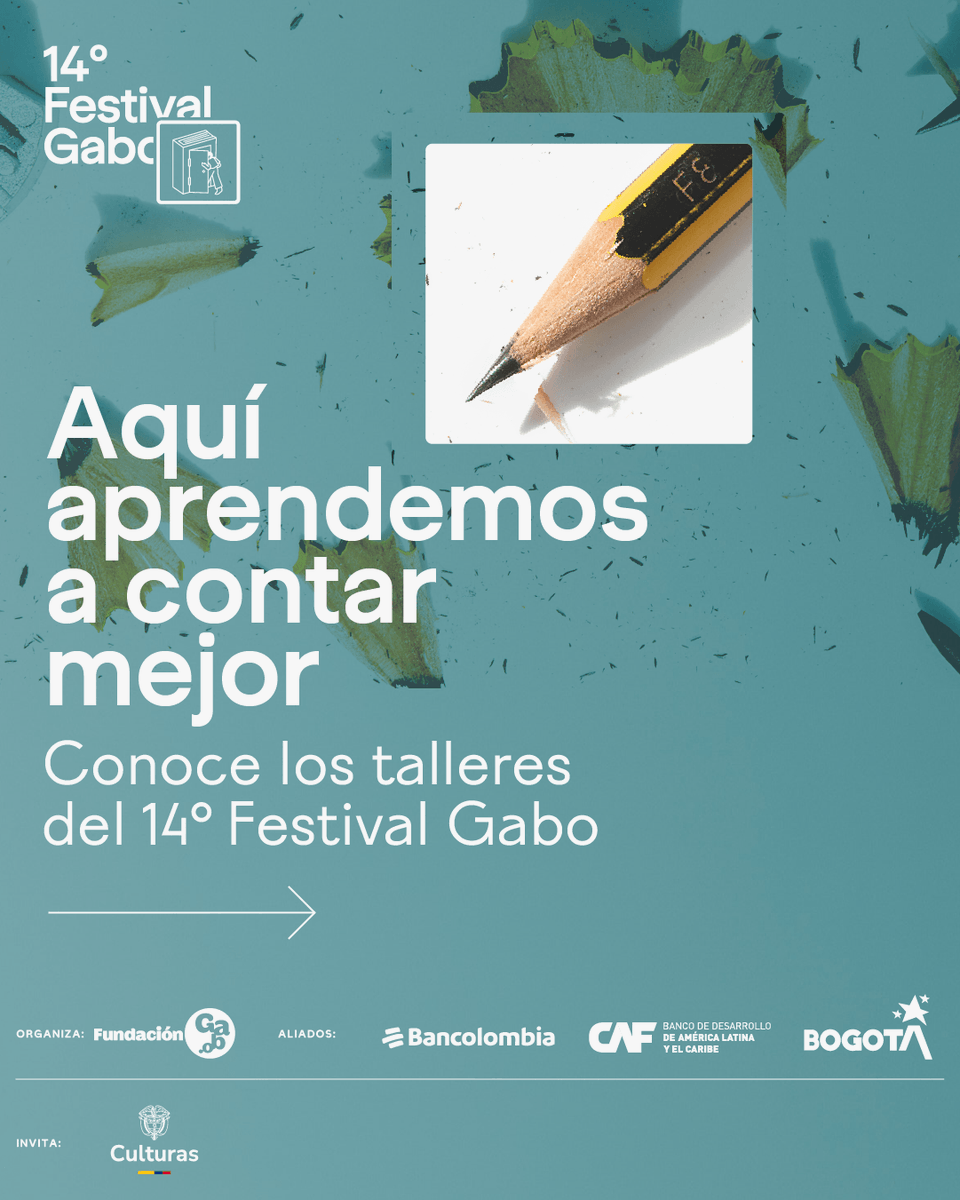 FestivalGabo's tweet photo. Aquí nos preguntamos cómo contar 📣 ¡Conoce la oferta de talleres del #FestivalGabo2026! 

Periodismo narrativo, inteligencia artificial, liderazgo, nuevos ecosistemas informativos y muchos temas más tendrán espacio en los talleres de formación de la fiesta más grande del periodismo y la cultura en Bogotá. 

🧵Abrimos hilo.
👉🏽 https://t.co/aAsGzHFTDV