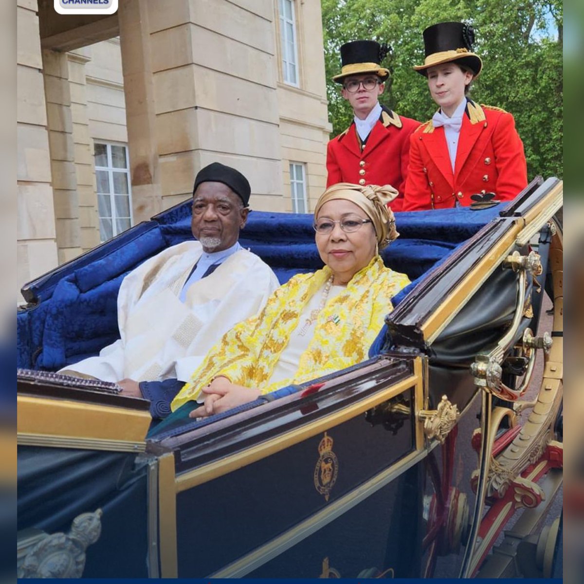 King Charles III receives Nigeria's High Commissioner to the United Kingdom, Aminu Muhammad Dalhatu, and his Wife at St James's Palace.
