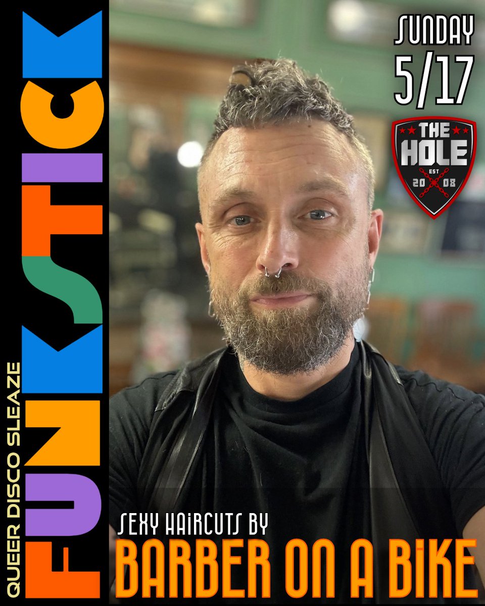 FunkStickChi's tweet photo. Next on our list of folks to help get you ready for That Thing We Do In May: Barber On A Bike!

Tix: https://t.co/6MrMsiIwcI

On Sun 5/17 Barber On A Bike is back in @TheHoleChicago to service you starting at 8pm. Come early to claim a slot before all his openings get filled. https://t.co/zAEFZCXQXh