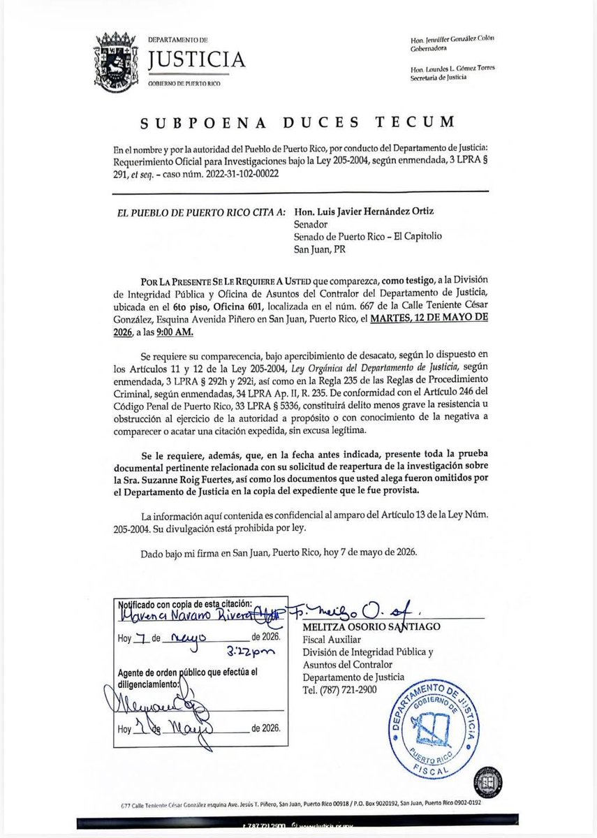 Bonita_Radio's tweet photo. [Ultima Hora] À la vuelta de la esquina un choque de poderes constitucionales. El @Justicia_PR citó so pena de desacato al portavoz del @ppdpr en el @SenadoPR @luisjavierPR24 que solicita de esa agencia la información sobre el cierre de la investigación de la secretaria de @SomosFamiliaPR en cuanto al pago de dinero público a un tercero allegado a ella para ofrecer servicios de cuidado a un paciente del programa de Servicios a Adultos con Dispacidad Funcional en el @DeptSaludPR entre el 2021 y el 2022. 

El presidente del @SenadoPR @trschatz51 llamó la atención del asunto advirtiendo que podría haber un choque de poderes y que defenderá a la minoría ante el poder de investigación que tiene la Legislatura. 
#gobernadora #pnp #constitución