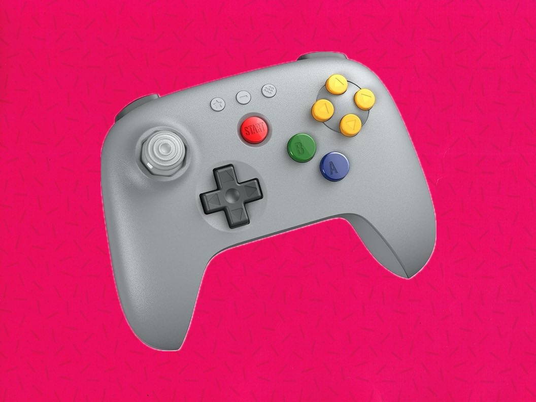 PATLANTA404's tweet photo. On Wednesday, February 11, 2026, the Grey 8BitDo 64 Bluetooth Controller I preordered from Amazon (with all authentic-colored buttons) (Compatible with Analogue 3D, Switch, Switch 2, Windows and Android) came in my mailbox. I already had a white version with all white buttons that I use for Nintendo 64 Online on my Nintendo Switch (and I’ll be using it on the same exact app on the Switch 2 when I get it). I’m using the new grey controller to play Nintendo 64 games on actual hardware using the BlueRetro Wireless Controller Adapter for the Nintendo 64 Console that I also bought from Amazon, which is also compatible with PS3, PS4, PS5, Wii-U Pro, Retro-Bit, Xbox One S, Xbox Series X|S, Switch Joy-Con and Switch Pro Controllers, but I’d rather keep it authentic and use only Nintendo 64-style wireless controllers for it, since I refuse to buy an Analogue 3D.

#Nintendo64 #N64 #8bitdo #RETROGAMING #RetroGamer #Retro #gamer #gamers #GamersUnite