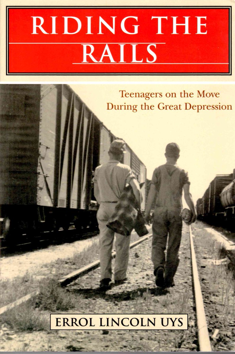 RidingTheRails's tweet photo. They grew up fast in speeding boxcars and hobo jungles."

At the height of the Great Depression, 250,000 teenagers left home to hop freight trains, searching for a better life farther down the line. They were "gaycats" and "dingbats" surviving on breadlines and dodging railroad guards in a country "dying by inches." 

Riding the Rails: Teenagers on the Move During the Great Depression by Errol Lincoln Uys 

"A riveting document of hope and hardship... a remarkable story." — The Boston Globe

Witness the 1930s entirely through the eyes of the young men and women who lived it, drawn from 3,000 oral histories and rare archival photos.

Buy now on Amazon https://t.co/klqA4UCRX7

#GreatDepression #AmericanHistory #RidingTheRails #OralHistory #DustBowl #ArchivePhotography #HoboLife #Boxcar #Trains #Americana #TheRoad #LostGeneration #NonFiction #MustRead
#HistFic #SocialHistory #TrueStories #EduTwitter #BookDeal #AmazonBooks #KindleDeals #HistoryMatters